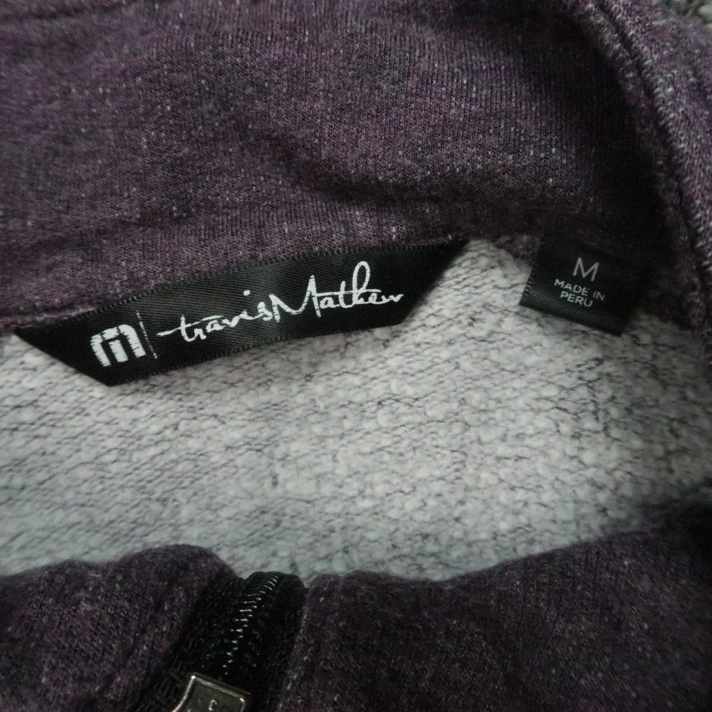 Travis Mathew Pullover Mens Medium Red Quarter Zip Modal Blend Stretch‎ Pockets
